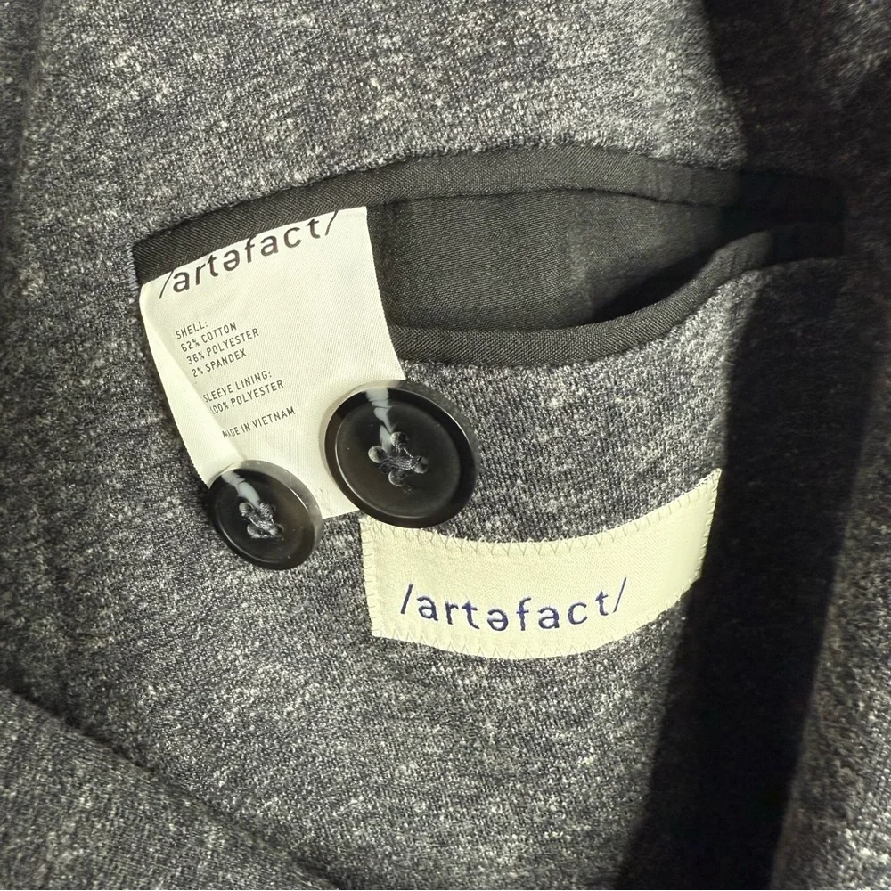 NWT Stitch Fix ArteFact Heathered Knit Blazer Stretchy‎ Gray 3XL Long Preppy